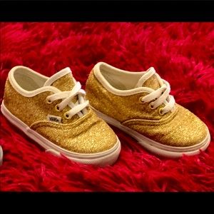 Girls gold glitter vans